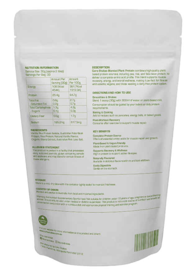 Core Shakes Plant Protein - Vanilla 1kg